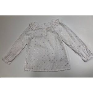 OshKosh Cotton Gold Dot Ruffle Shirt